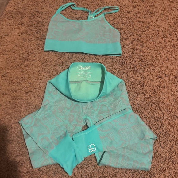 Bombshell Sportswear Other - Bombshell Sportswear Aqua Strappy Sports Bra Athleisure Sporty